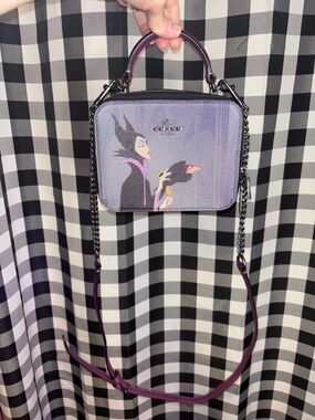 Disney X Coach Box Crossbody with Maleficent Motif